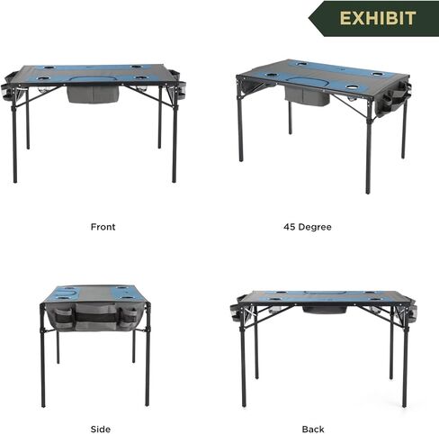 طاولة قابلة للطي محمولة شديدة التحمل مقاس 51 بوصة من ARROWHEAD، 8 حاملات أكواب، مبرد متكامل، حقيبتين للتخزين الجانبيين، لا يوجد سطح مترهل، حقيبة حمل، إطار فولاذي، قماش 600D عالي الجودة، دعم في الولايات المتحدة الأمريكية in Kuwait