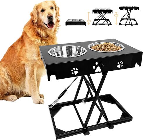 أوعية الكلاب المرتفعة من مونتكس مقاس 3-16 بوصة بارتفاعات غير محدودة وقابلة للتعديل، أوعية للكلاب المرتفعة للكلاب المتوسطة الصغيرة، من 3 إلى 16 بوصة in Kuwait