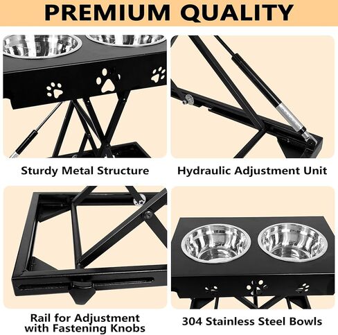 أوعية الكلاب المرتفعة من مونتكس مقاس 3-16 بوصة بارتفاعات غير محدودة وقابلة للتعديل، أوعية للكلاب المرتفعة للكلاب المتوسطة الصغيرة، من 3 إلى 16 بوصة in Kuwait