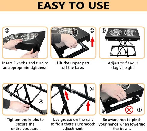 أوعية الكلاب المرتفعة من مونتكس مقاس 3-16 بوصة بارتفاعات غير محدودة وقابلة للتعديل، أوعية للكلاب المرتفعة للكلاب المتوسطة الصغيرة، من 3 إلى 16 بوصة in Kuwait