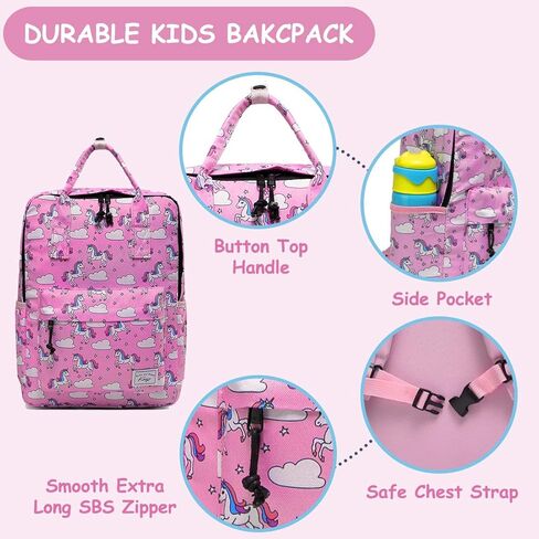 Kasqo Kids Backpack, Lightweight Toddler Backpack Children Bookbag for Preschool Kindergarten with Chest Strap in Kuwait