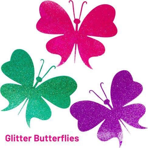 Spring Window Clings for Kids Glitter Butterfly Flower Double-Sided Window Decals Large Size Window Stickers for Baby Shower Spring Themed Party Decoration in Saudi Arabia