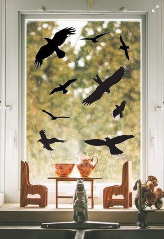 Anti-Collision Window Bird Stickers Glass Door Protection and Save Birds (Black, 9 Pcs) in Saudi Arabia
