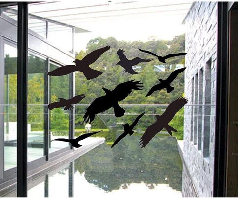 Anti-Collision Window Bird Stickers Glass Door Protection and Save Birds (Black, 9 Pcs) in Saudi Arabia