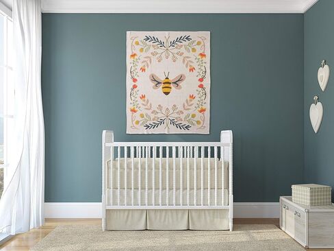 Creative Co-Op 40" L x 32" W Cotton Knit Baby Bee Blanket, Multicolor in Saudi Arabia