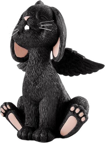 JFSM INC. Bereavement Memorial Brown Bunny Rabbit Angel Figurine with Angel Wings Bunny Loss Sympathy Gift - Happy Bunny Collection in Kuwait
