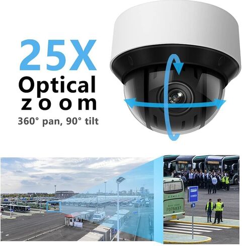 كاميرا PANOEAGLE 4MP PTZ PoE IP OEM DS-2DE4A425IW-DE، كاميرا IP ذات قبة سريعة خارجية مع تكبير بصري 25x، مقلاة 360 درجة و90 درجة سمسم، عدسة بمحرك 4.8 ~ 120 مم، رؤية ليلية 165 قدمًا، إدخال/إخراج الصوت والتنبيه، WDR، MicroSD 256 جيجابايت in Kuwait