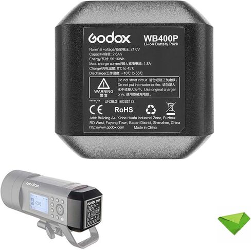 GODOX WB400P for AD400 Pro Battery Replacement, 2600mAh 21.6V Li-ion Battery Pack AD400Pro Flash Strobe Speedlite Speedlight in Saudi Arabia