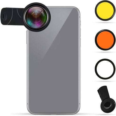 EECOO عدسة مجموعة فلاتر أصفر برتقالي ماكرو عرض عدسة مياه البحر خزان الأسماك المرجان اسطوانة عدسة التصوير مع مرشح ماكرو in Kuwait