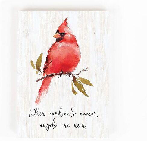 P. Graham Dunn Cardinals Appear Classic White 7.2 x 5.5 Pine Wood Bereavement Block Sign in Saudi Arabia