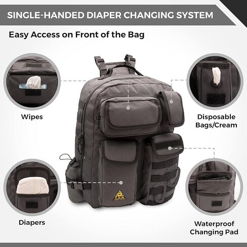 T.O.M HORIZONS Sling Diaper Bag for Dad; Single-handed Diaper Changing System. Changing Pad and much more included in Saudi Arabia