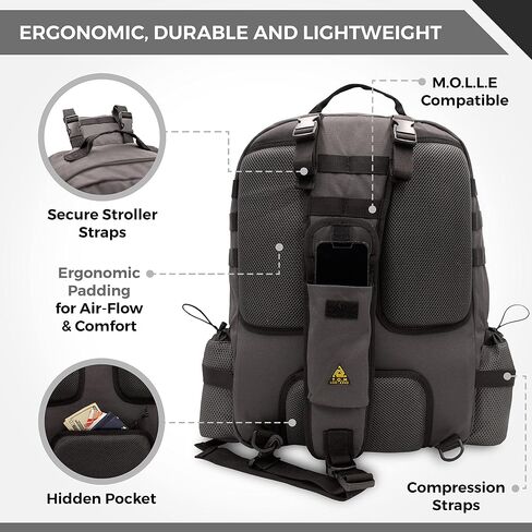 T.O.M HORIZONS Sling Diaper Bag for Dad; Single-handed Diaper Changing System. Changing Pad and much more included in Saudi Arabia