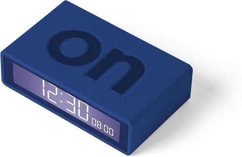 Lexon Flip+ Travel Digital Alarm Clock, Reversible On/Off Faces Small Travel Clock with LCD Display & Touch Sensor Light, Battery Operated, Rubber - Yellow in Kuwait