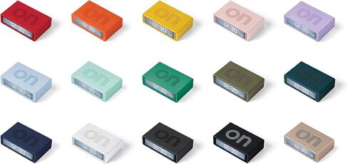 Lexon Flip+ Travel Digital Alarm Clock, Reversible On/Off Faces Small Travel Clock with LCD Display & Touch Sensor Light, Battery Operated, Rubber - Yellow in Kuwait