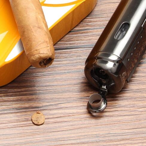 G GALINER ولاعة السيجار 4 شعلة نفاثة لهب أحمر غاز البوتان السائل قابل للتعديل ولاعة السيجار مع قاطع لكمة السيجار in Kuwait