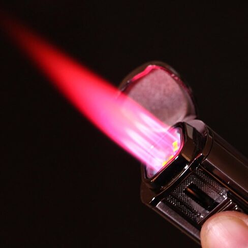 G GALINER ولاعة السيجار 4 شعلة نفاثة لهب أحمر غاز البوتان السائل قابل للتعديل ولاعة السيجار مع قاطع لكمة السيجار in Kuwait