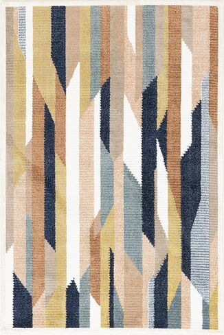 nuLOOM Inga Modern Abstract Fringe Area Rug, 5x8, Blue in Saudi Arabia
