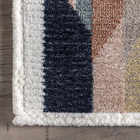 nuLOOM Inga Modern Abstract Fringe Area Rug, 5x8, Blue in Saudi Arabia
