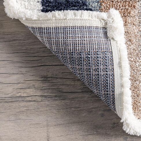 nuLOOM Inga Modern Abstract Fringe Area Rug, 5x8, Blue in Saudi Arabia