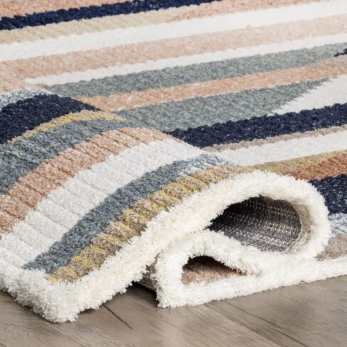 nuLOOM Inga Modern Abstract Fringe Area Rug, 5x8, Blue in Saudi Arabia
