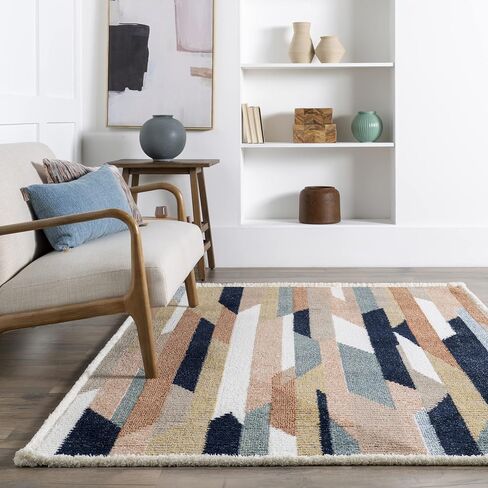 nuLOOM Inga Modern Abstract Fringe Area Rug, 5x8, Blue in Saudi Arabia