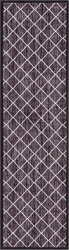 سجادة Kings Court Clover Gray المنسوجة جيدًا - سجادة عداء ماسية مدعومة بالمطاط غير قابلة للانزلاق مقاس 3 × 10 - المدخل والمدخل والمطبخ - صديقة للأطفال والحيوانات الأليفة، سهلة التنظيف، يمكن غسلها في الغسالة، كومة منخفضة الحلقات in Saudi Arabia