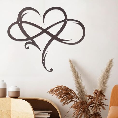 You and Me Forever Infinity Sign Metal Endless Love Heart Shaped Symbol Decorative Accent Decor Wall Decor Word Sign Indoor Outdoor Home, Office, Living Room Decor (You and Me) in Kuwait