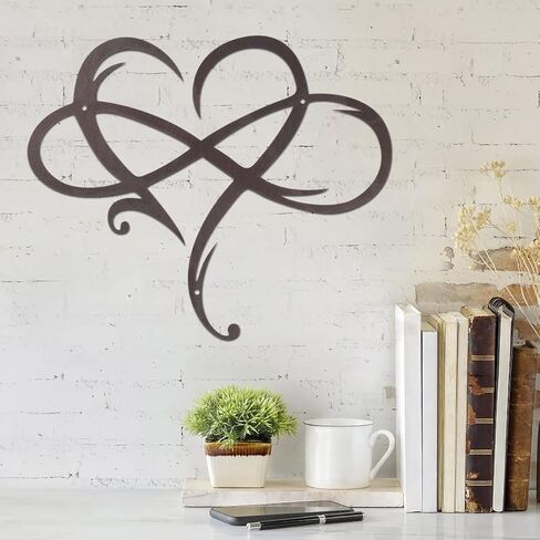 You and Me Forever Infinity Sign Metal Endless Love Heart Shaped Symbol Decorative Accent Decor Wall Decor Word Sign Indoor Outdoor Home, Office, Living Room Decor (You and Me) in Kuwait