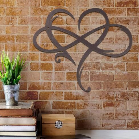 You and Me Forever Infinity Sign Metal Endless Love Heart Shaped Symbol Decorative Accent Decor Wall Decor Word Sign Indoor Outdoor Home, Office, Living Room Decor (You and Me) in Kuwait