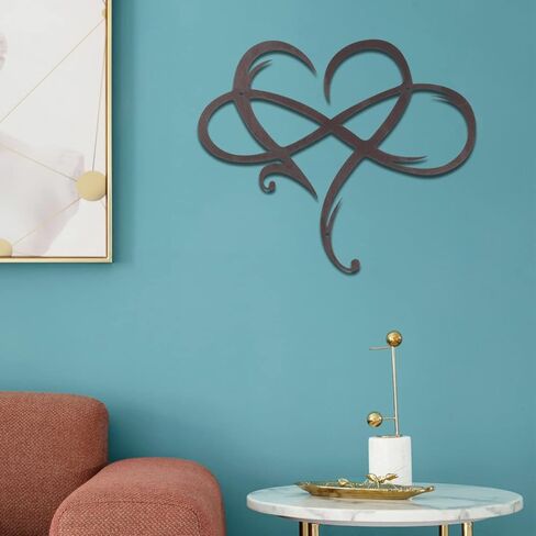 You and Me Forever Infinity Sign Metal Endless Love Heart Shaped Symbol Decorative Accent Decor Wall Decor Word Sign Indoor Outdoor Home, Office, Living Room Decor (You and Me) in Kuwait