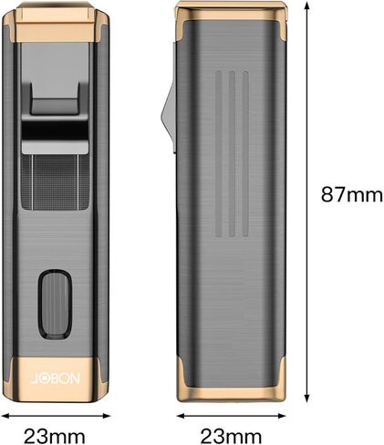 JOBON Butane Torch Lighter with Punch Quad Flame Jet Lighter Refillable Lighter Torch Lighter with Visible Gas Window Adjustable Pocket Lighter for Men Women Box Gift (Butane NOT Included) - Gold in Kuwait