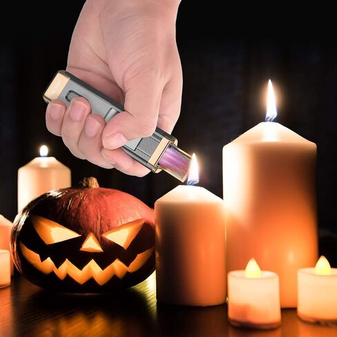 JOBON Butane Torch Lighter with Punch Quad Flame Jet Lighter Refillable Lighter Torch Lighter with Visible Gas Window Adjustable Pocket Lighter for Men Women Box Gift (Butane NOT Included) - Gold in Kuwait