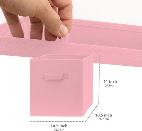 Pomatree Fabric Storage Cubes - 8 Pack - Cube Storage Organizer Bins | Handles on Both Sides | Foldable Cube Storage Bin for Home, Kids Room, Nursery and Playroom | Closet and Toys (Black - 8 pack) in Saudi Arabia