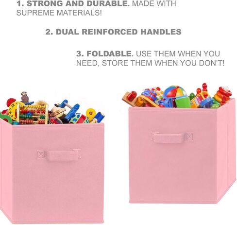 Pomatree Fabric Storage Cubes - 8 Pack - Cube Storage Organizer Bins | Handles on Both Sides | Foldable Cube Storage Bin for Home, Kids Room, Nursery and Playroom | Closet and Toys (Black - 8 pack) in Saudi Arabia