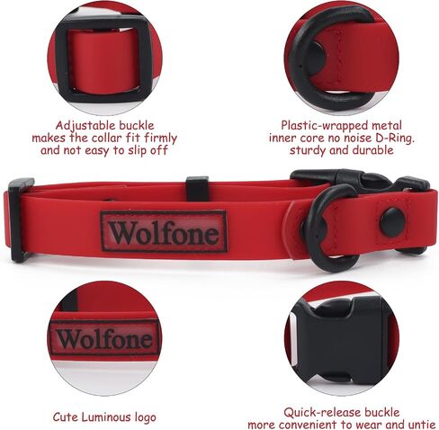 Waterproof Adjustable Dog Collar for Small Medium Large Dogs Comfort Sturdy Odor Proof Easy Clean with Quick Release Buckle（Pink Peacock Large） in Saudi Arabia