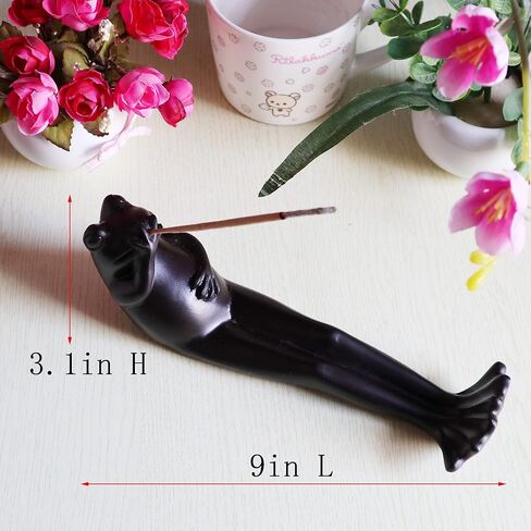 حامل البخور الضفدع من Memeyou للعصي حامل عصا البخور مبخرة الضفدع مبخرة لطيفة مصنوعة يدويًا من الراتنج حامل رائع كبير جميل للتدخين هدية ضفدع لديكور المنزل والمكتب in Kuwait