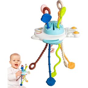 Baby Montessori Toys for 1 Years Old, Baby Girl Boy Gifts for 6, 9, 12, 18 Months One Year Infant, Sensory Baby Toys, Silicone Toddler Travel Pull String Toys and Teething Toys, in Kuwait