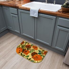 Mohawk Home Kitchen Mat, Sunflower Garden Black (1'6" x 2'6" Slice) in Saudi Arabia