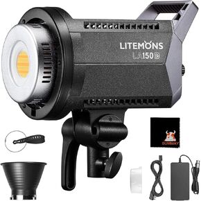 GODOX LA150Bi Bi-Color LED Video Light 190W 2800K-6500K 0%-100% Brightness Adjustment CRI96 TLCI97 Bluetooth APP Control Bowens Mount Suitable for Interview, Live Broadcast, Portrait, Video Shooting in Saudi Arabia