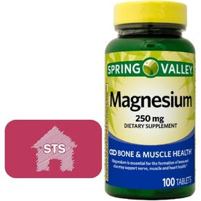 سبرينج فالي مغنيسيوم 250 ملجم، 100 قرص + ملصق منزلي من إس تي إس. in Kuwait