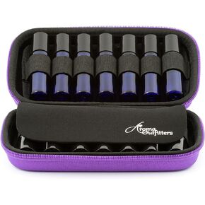 Aroma Outfitters Essential Oil Carrying Case. Premium Storage Protection & Organizer for Roller Bottles. Carry Case Protects up to 14 Roller Balls and Sample Drams - Perfect for Travel (Purple) in Kuwait