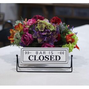 Swivel Metal Tabletop Sign Decor with Embossed Lettering on 2 Sides-Bar is Open/Closed for Kitchen (White in Saudi Arabia