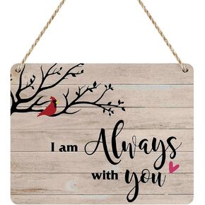 Memorial Gifts Sympathy Gift Farmhouse Red Bird Decor Vintage Wall Hanging Decor for Home Man Cave Garage Memorial Ceremony Reception Remembrance Bereavement Gifts Wood Sign for Front Door Porch in Kuwait