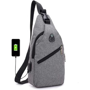 حقيبة كتف بحزام للجنسين على الصدر حقيبة الظهر فاني باك حقيبة كروسبودي للرجال والنساء, رمادي, السفر in Kuwait