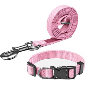 Pawhuggies Blue Dog Collar and Leash Set, Breathable Bamboo Fiber Adjustable Dog Collar and 4Ft Dog Leash for Small Dog Daily Walking in Kuwait