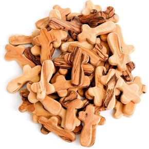 10 Small Olive Wood Pocket/Holding Crosses plus 1 Keychain in Saudi Arabia