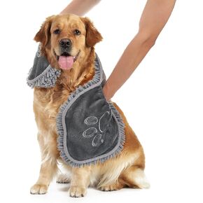 منشفة تجفيف للكلاب من أومبا شانيل، مناشف حمام من الألياف الدقيقة فائقة الامتصاص لتجفيف الكلاب والقطط، قفازات شامية نظيفة لأقدام القطط الأليفة والجرو، يمكن غسلها في الغسالة، رمادية in Kuwait