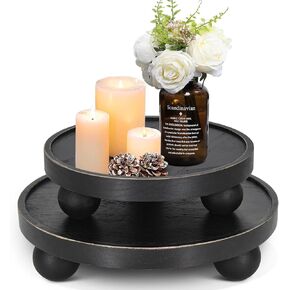 مجموعة حوامل خشبية من قطعتين لتزيين طاولة المطبخ، رافع خشبي دائري لعرض الركائز الخشبية في المزرعة، حامل عرض ريفي للديكور، حامل عرض للصواني ذات الطبقات وديكور المنزل in Kuwait