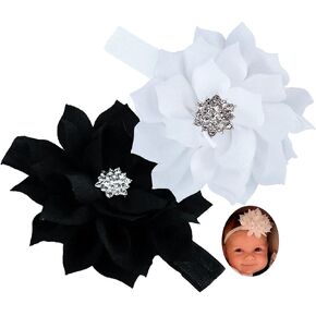 Lovely Girl Baby Headbands hair decorations.(LK1) (Black+White) in Saudi Arabia