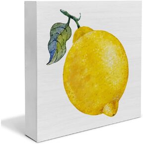 الرجعية الليمون صندوق خشبي علامة الليمون صندوق خشبي تسجيل الصيف الفن كتل مكتب ديكور علامات ريفي لرف الطاولة جدار ديكور المنزل 5 × 5 بوصة in Kuwait